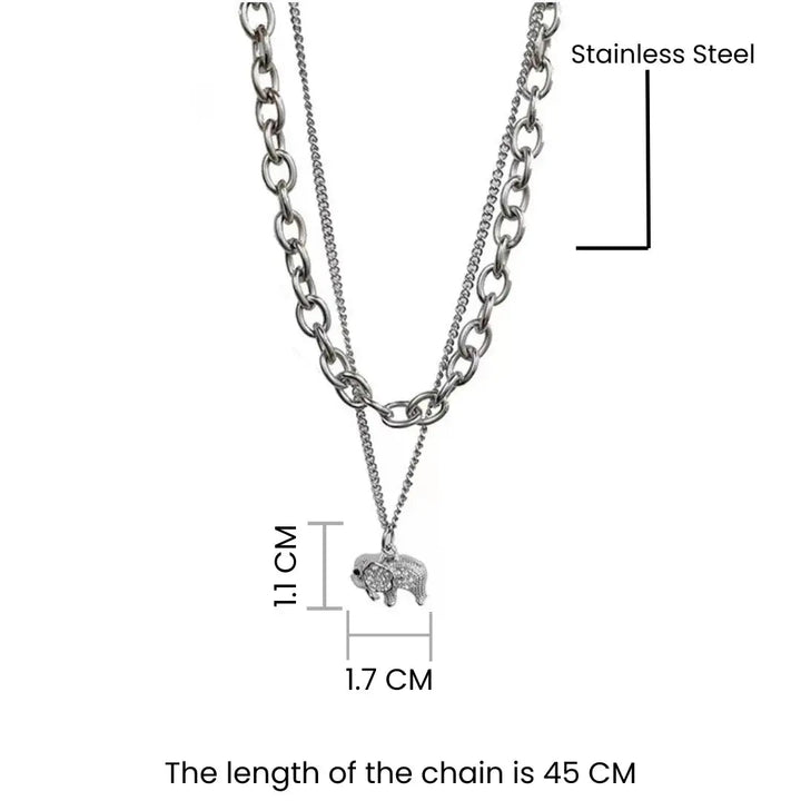 Layered Silver Embrace Necklace