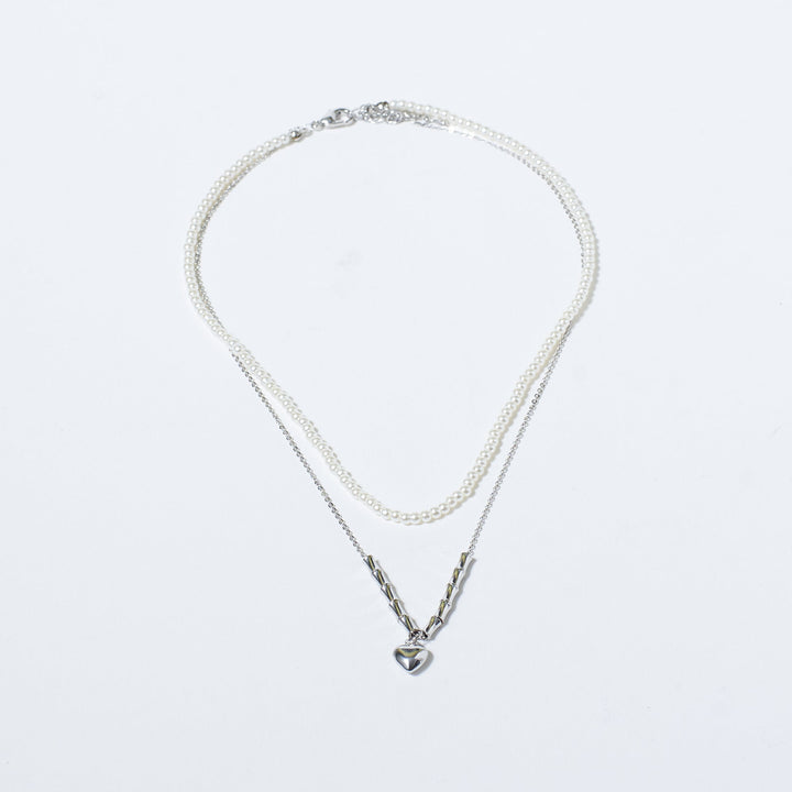 Layered Heart Pearly Mane Chain