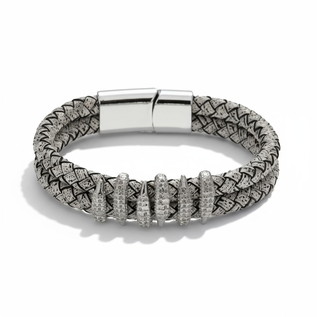 Animal Print Clawed Bracelet - Silver