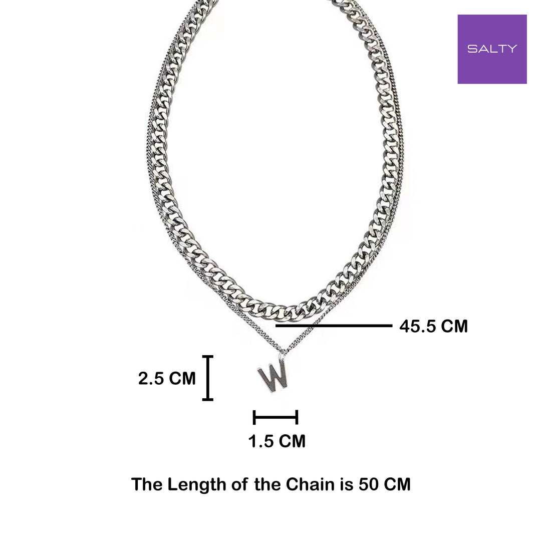 W Bold Silver Chain