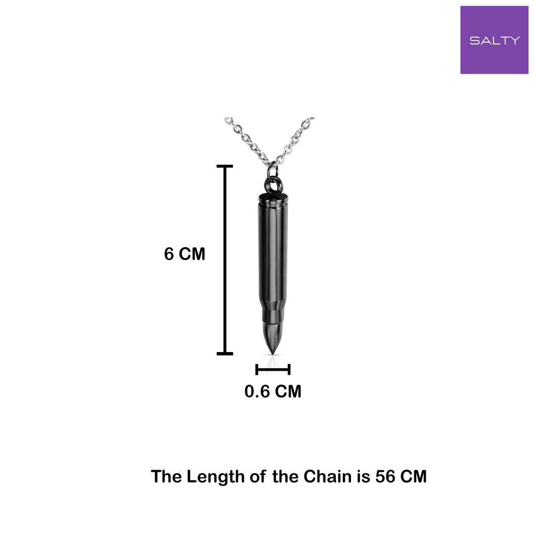 Men Classic Bullet Pendant - Black