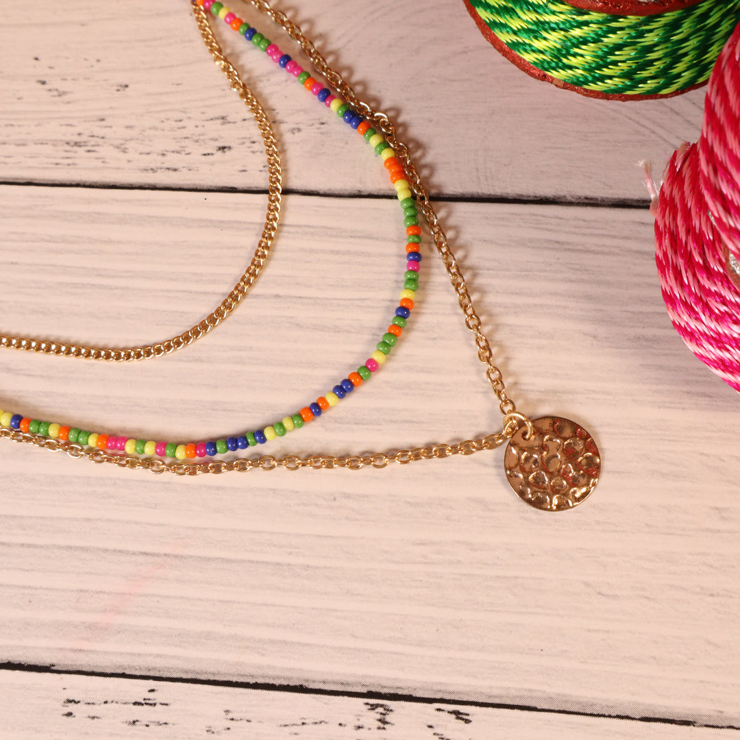 Multi-Layered Colourful Beaded Necklace Salty