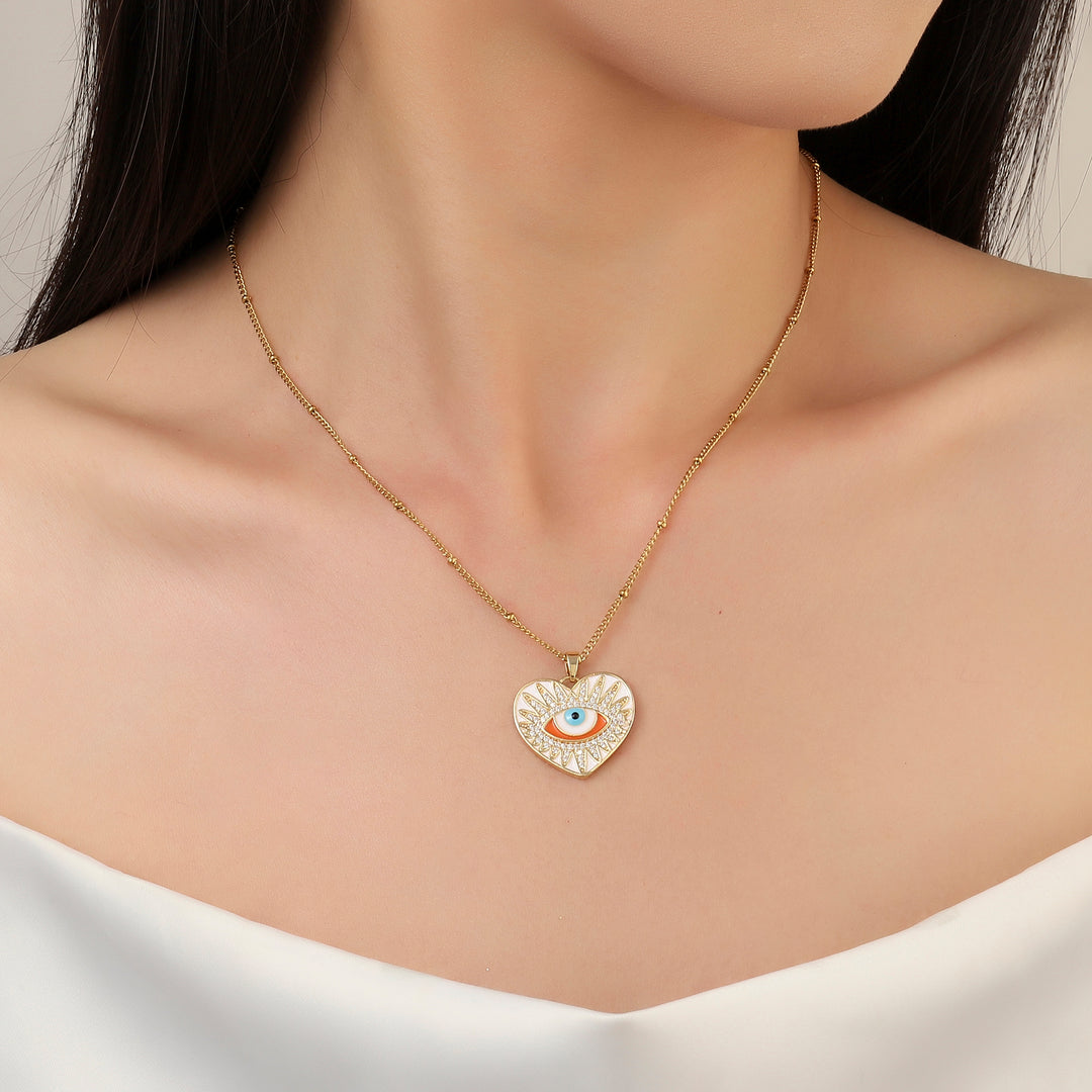 Medea Evil Eye Heart Necklace
