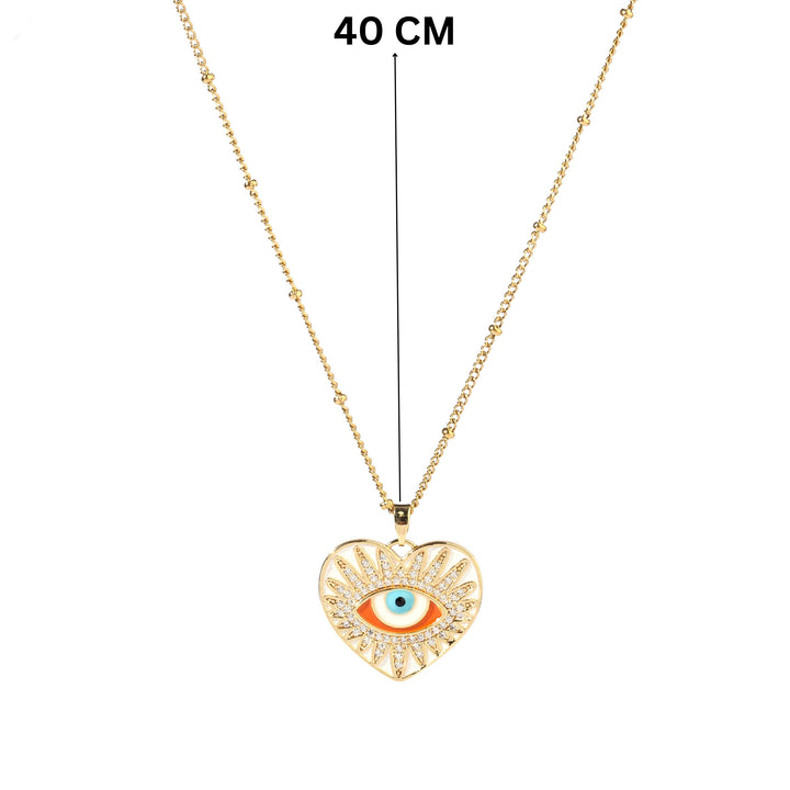 Medea Evil Eye Heart Necklace - Salty Accessories