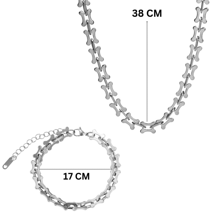 Elegant Silver Dainty Link Jewelry Set