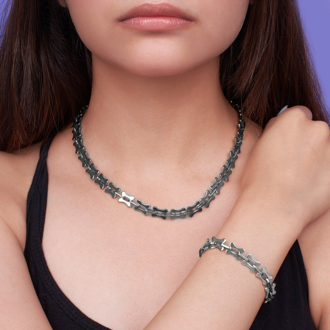 Elegant Silver Dainty Link Jewelry Set