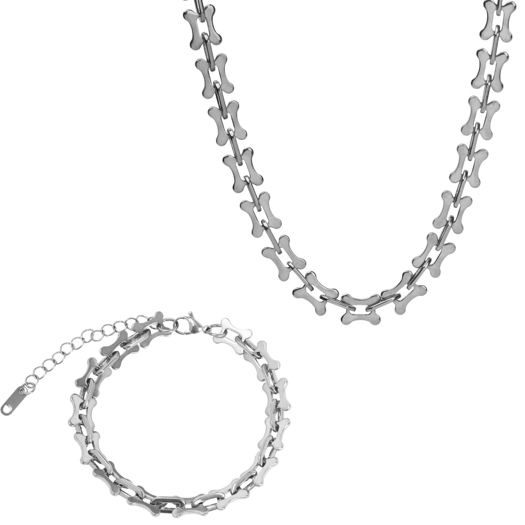Elegant Silver Dainty Link Jewelry Set