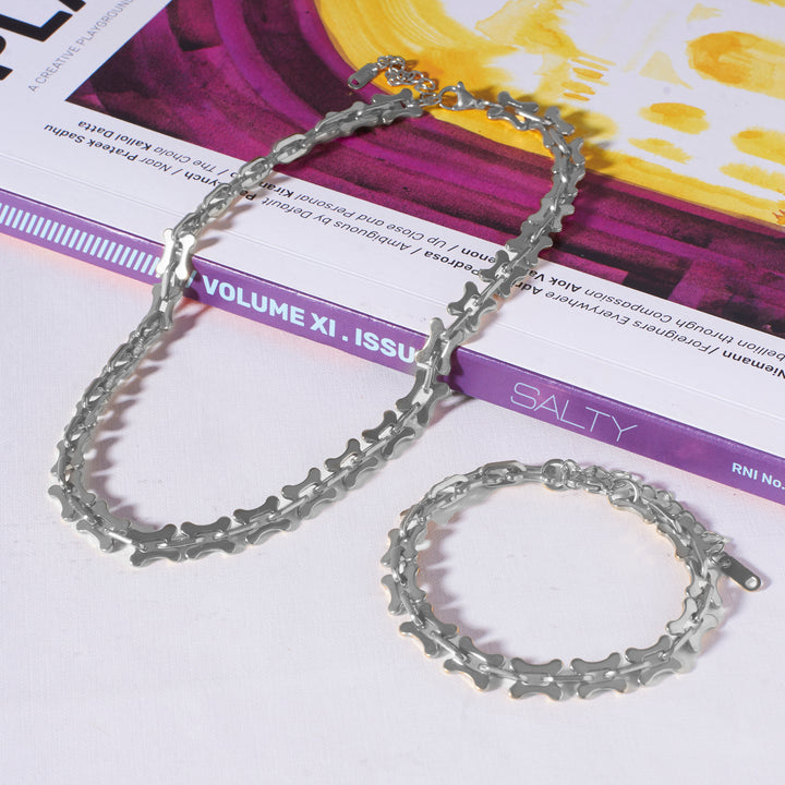 Elegant Silver Dainty Link Jewelry Set