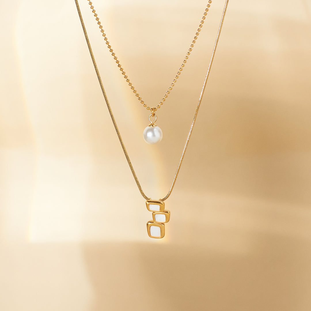 Dainty Pearl Drop Gold Necklace - Salty Accessories
