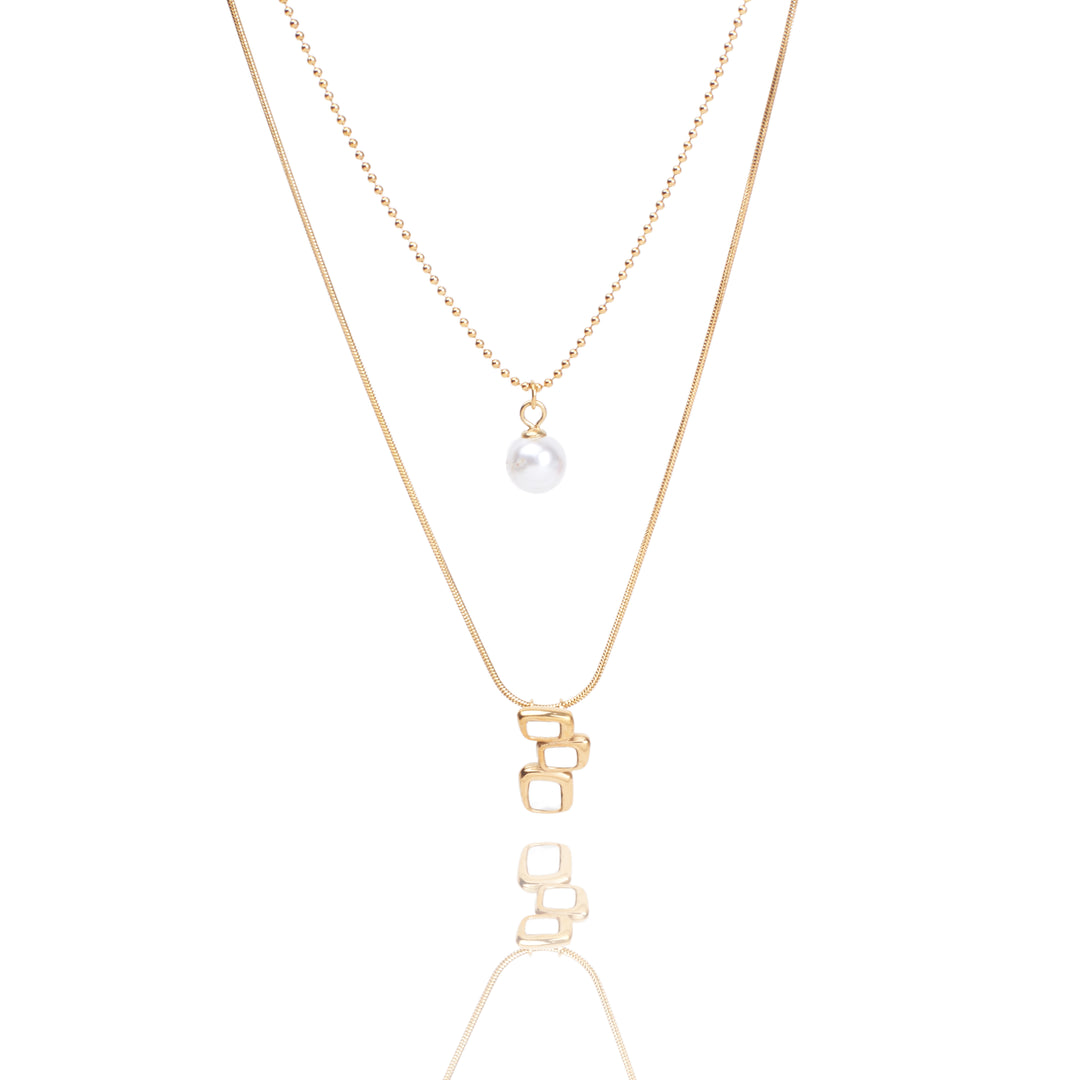 Dainty Pearl Drop Gold Necklace - Salty Accessories