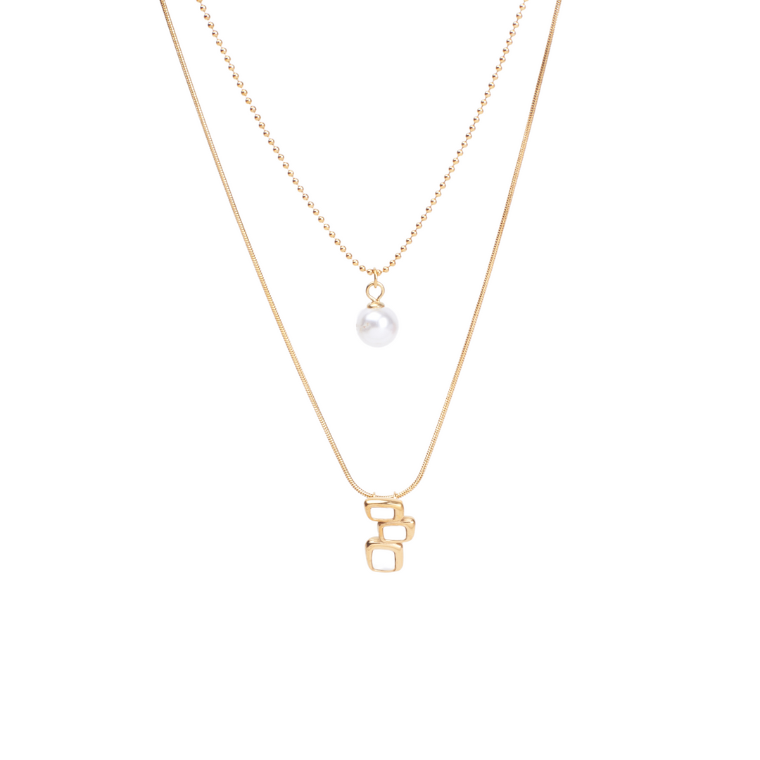 Dainty Pearl Drop Gold Necklace - Salty Accessories