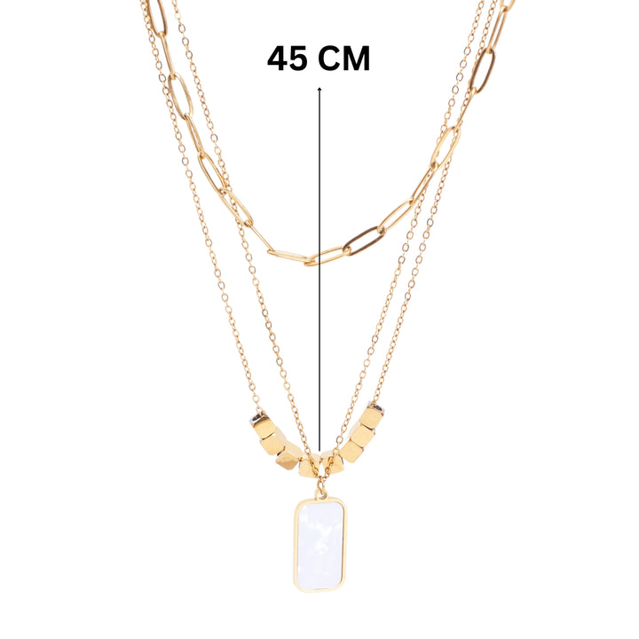 White Marble Gold Necklace - Salty Accessories