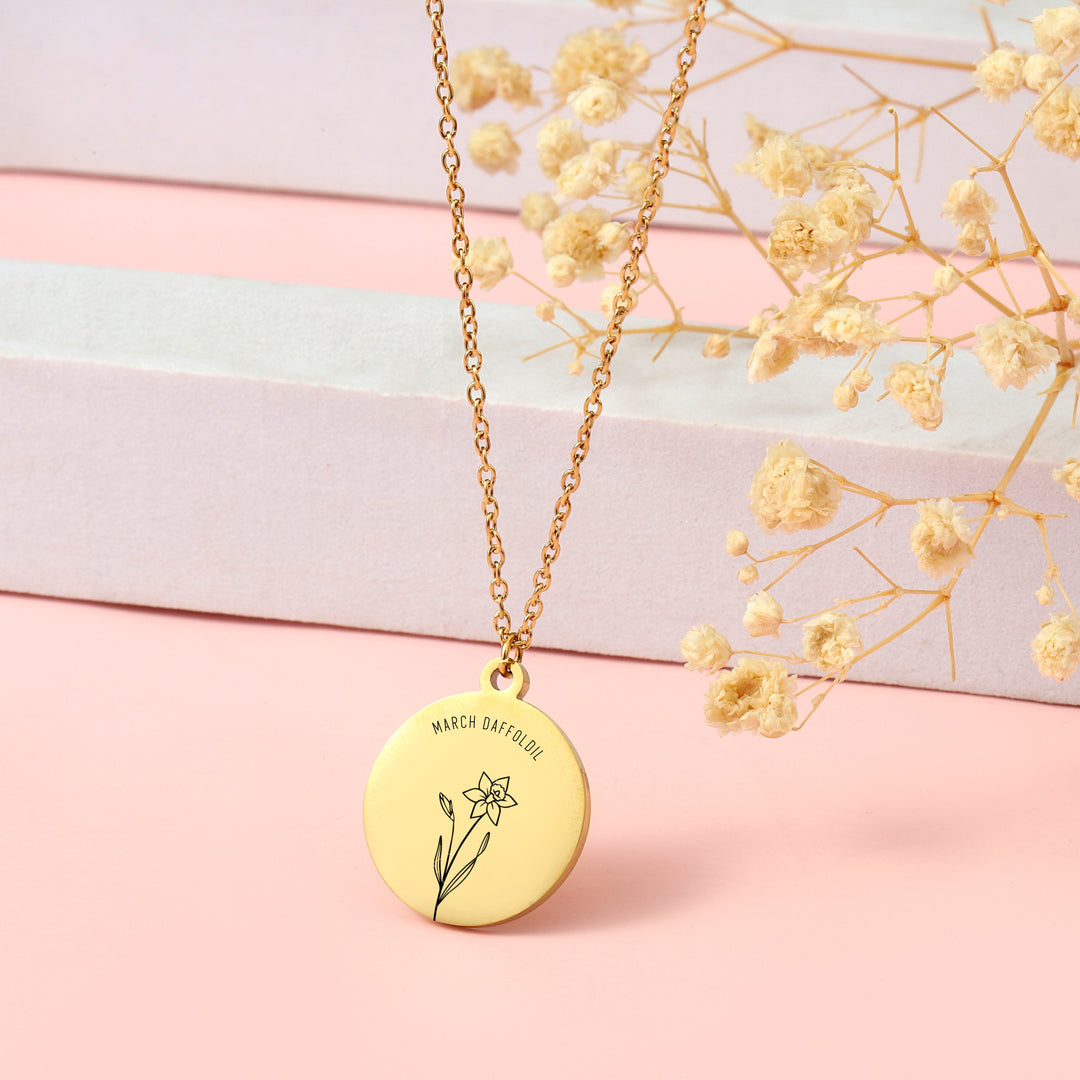 Birth Month Floral Necklace