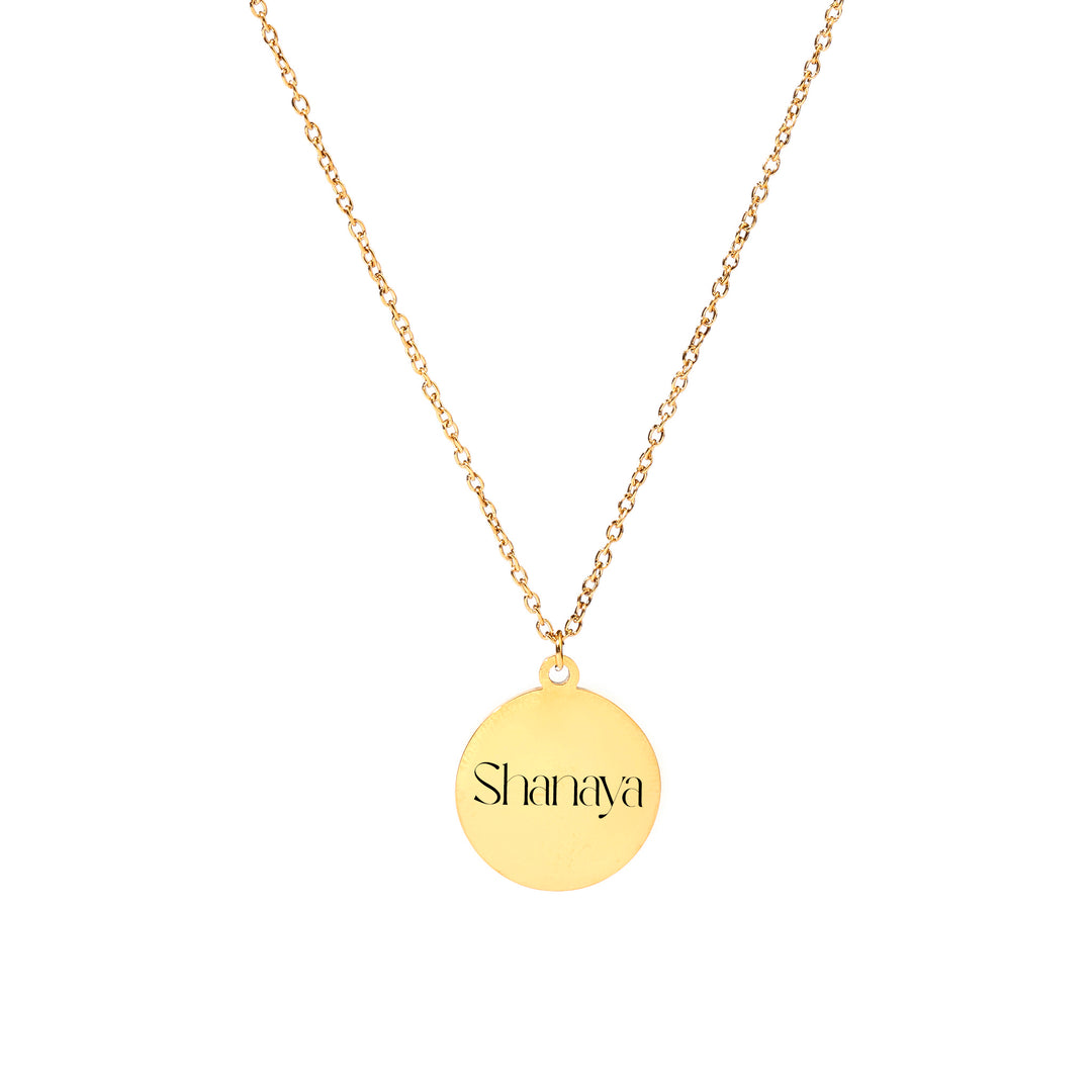 Minimal Round  Personalised Golden Necklace