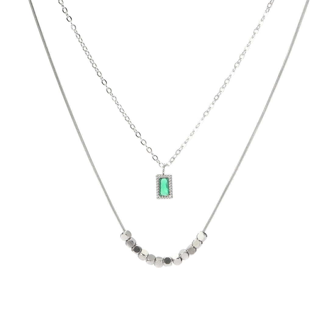 Emerald Vine Necklace - Silver