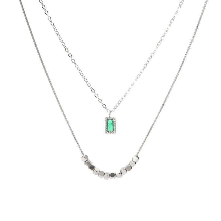 Emerald Vine Necklace - Silver