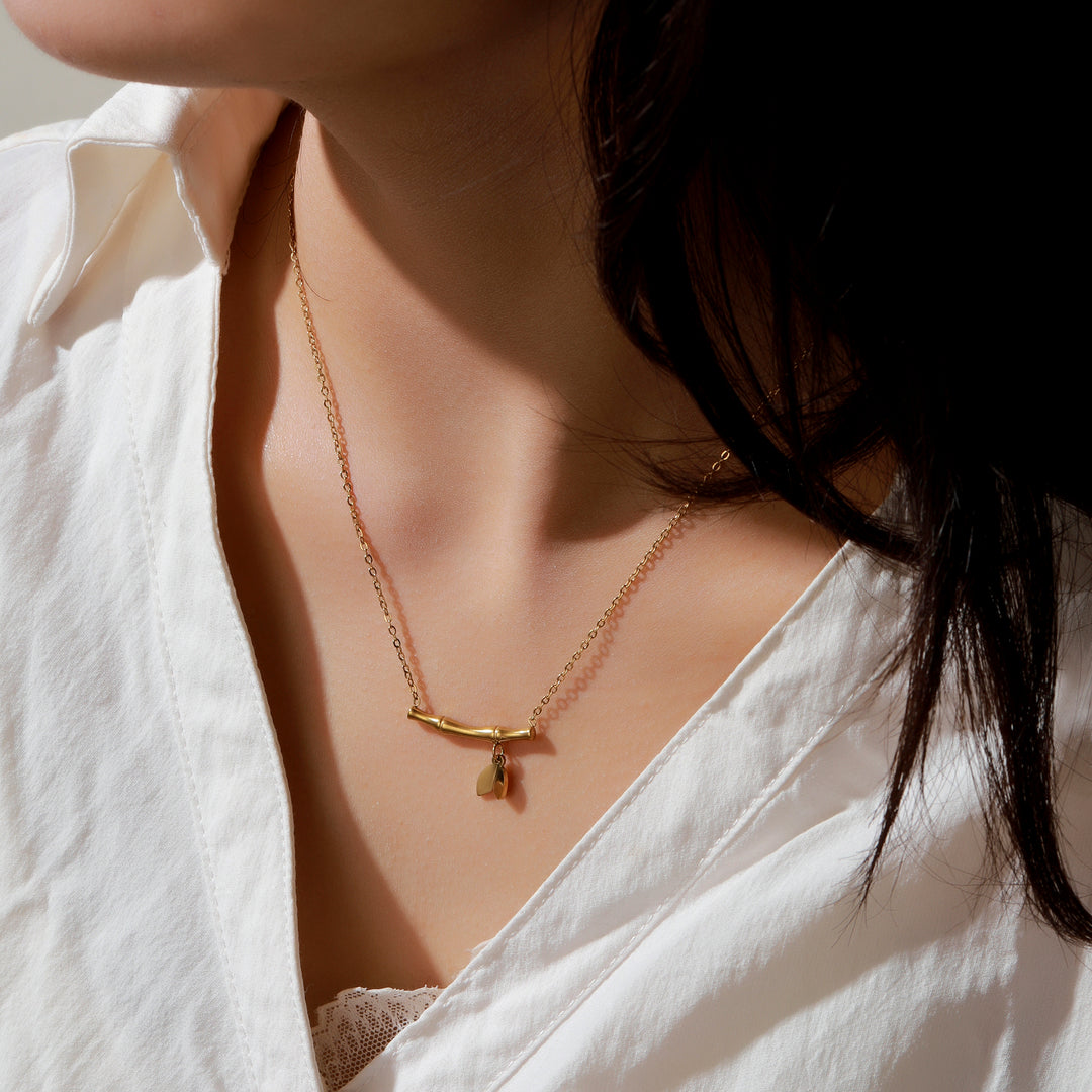 Bamboo Bloom Golden Necklace