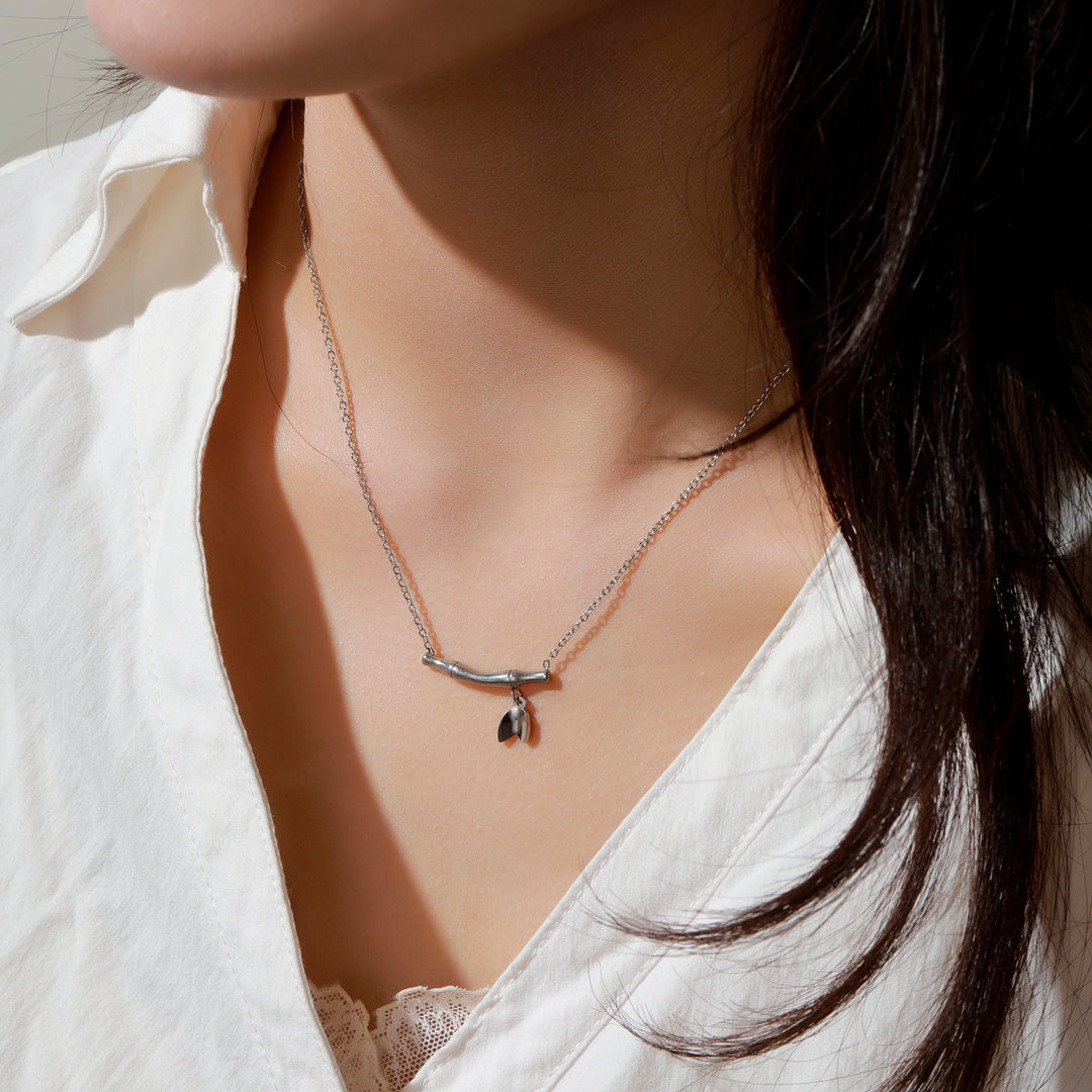 Bamboo Bloom Silver Necklace