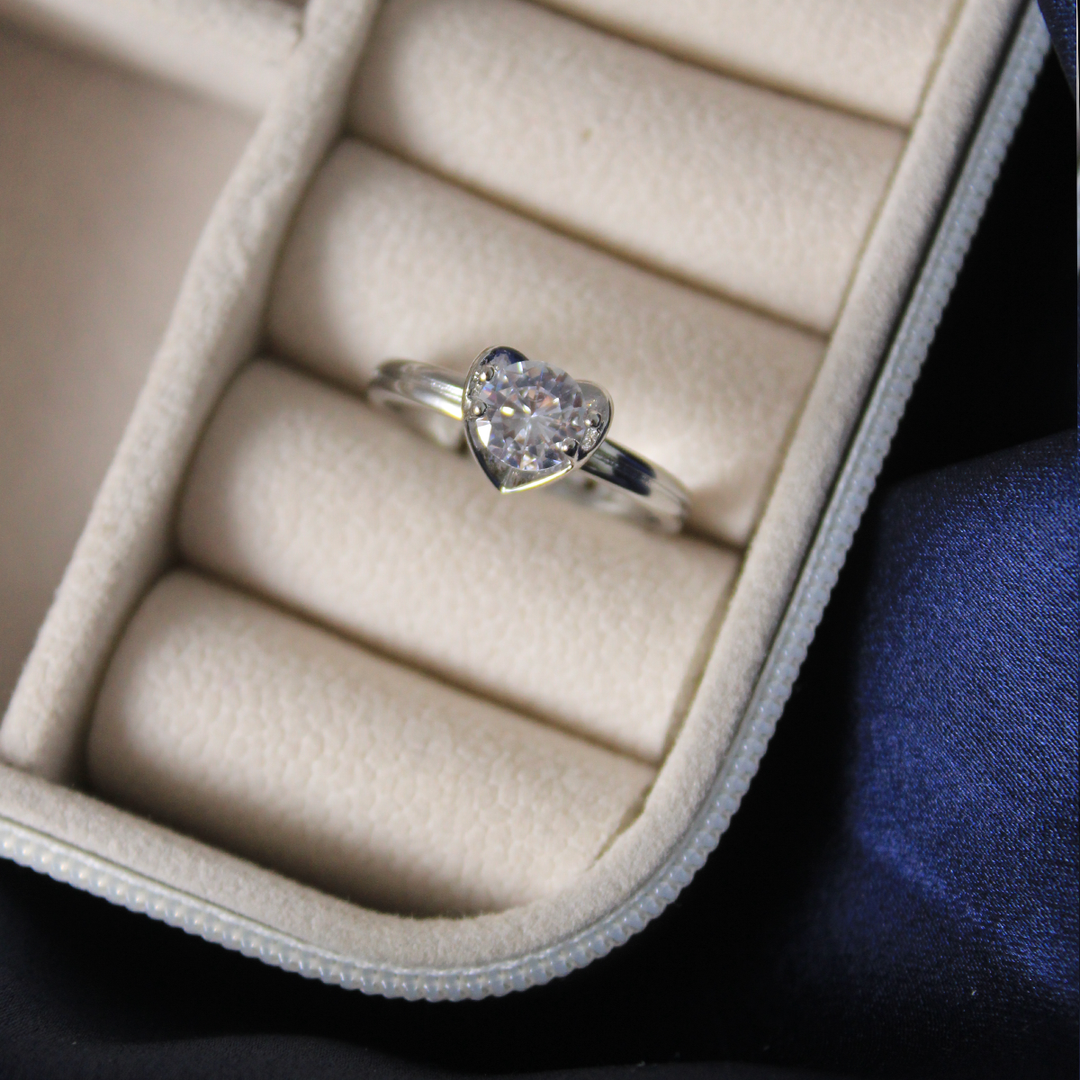 Pristine Heart Silver Ring