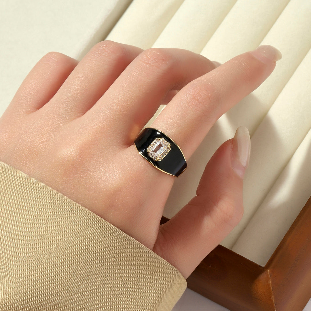 Bold Black Ring - Salty Accessories