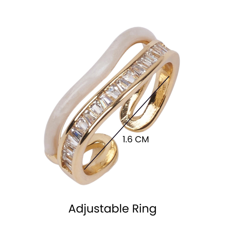 Sofia Tennis Enamel Gold Ring