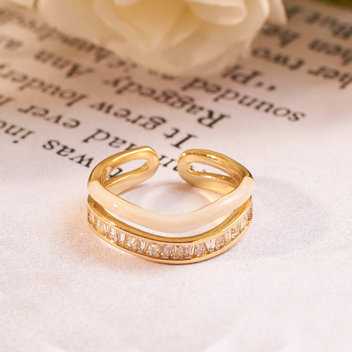 Sofia Tennis Enamel Gold Ring