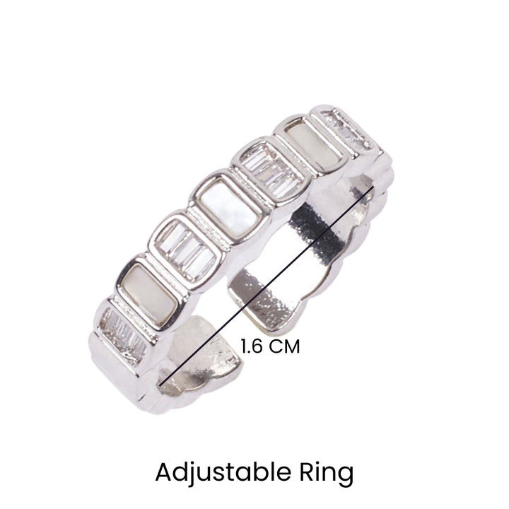Odoti Tennis Crystal Silver Ring