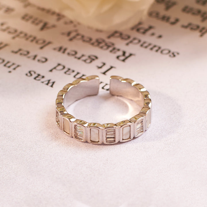 Odoti Tennis Crystal Silver Ring