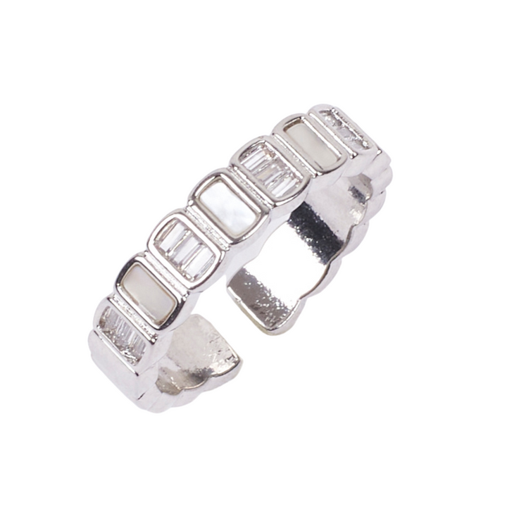 Odoti Tennis Crystal Silver Ring