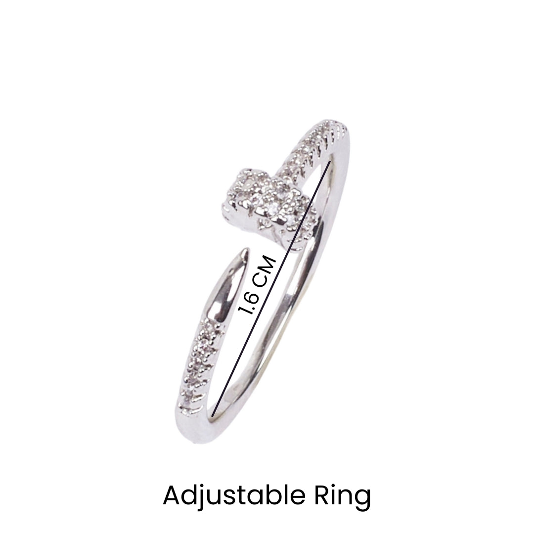 Malia Studded Silver Ring