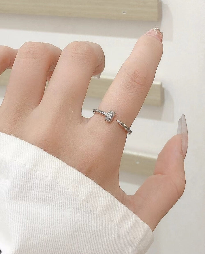 Malia Studded Silver Ring