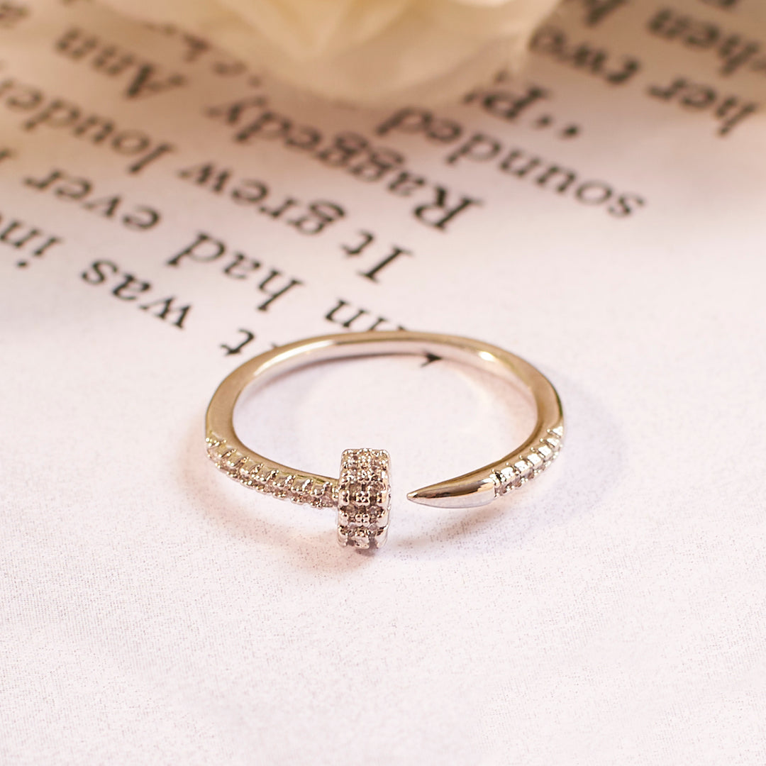 Malia Studded Silver Ring