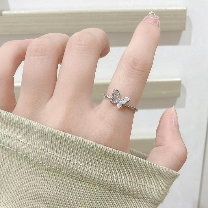 Hollis Studded Butterfly Silver Ring
