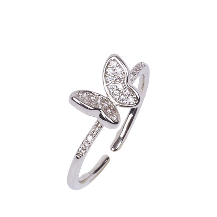 Hollis Studded Butterfly Silver Ring
