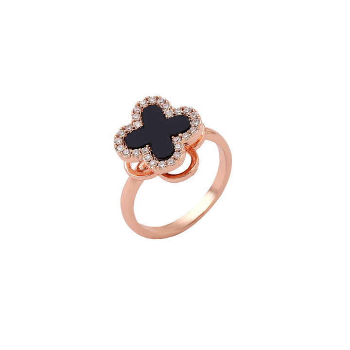 Arcelia Black Clover Spinner Ring - Salty Accessories