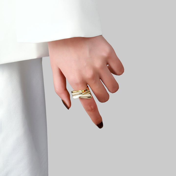 Gilded Statement Curve Ring