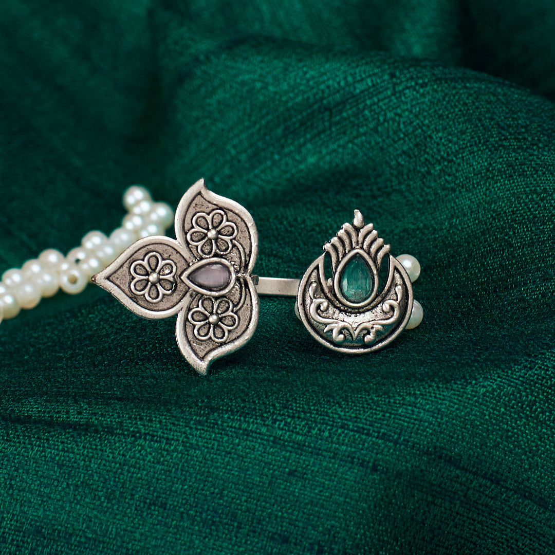 Malti leaf Silver Ring