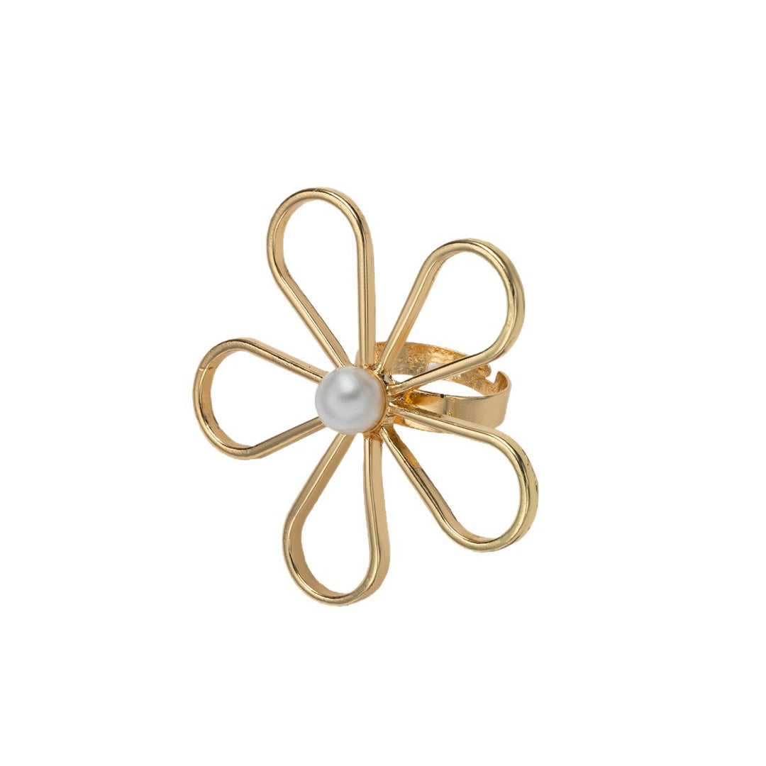 Golden Bloom Pearl Ring