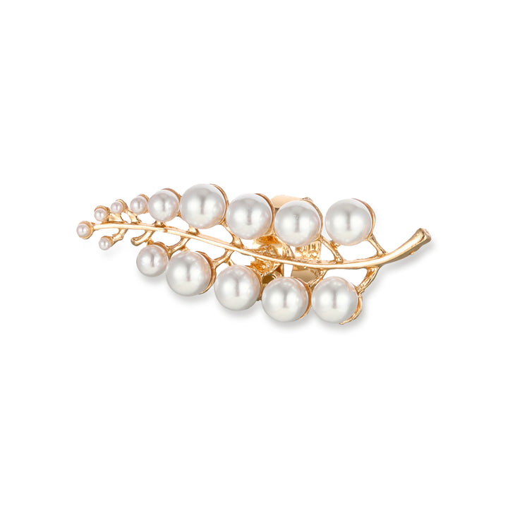 Embellished Pearls Leaf Ring