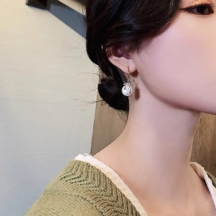 Rose Quartz Gold Earrings