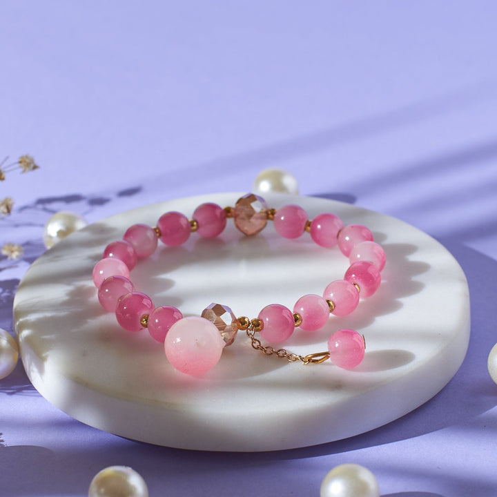 Rustic Pink Beaded Bracelet