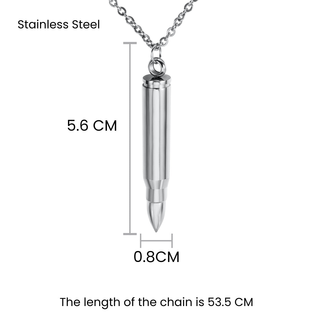 Men Classic Bullet Pendant - Silver