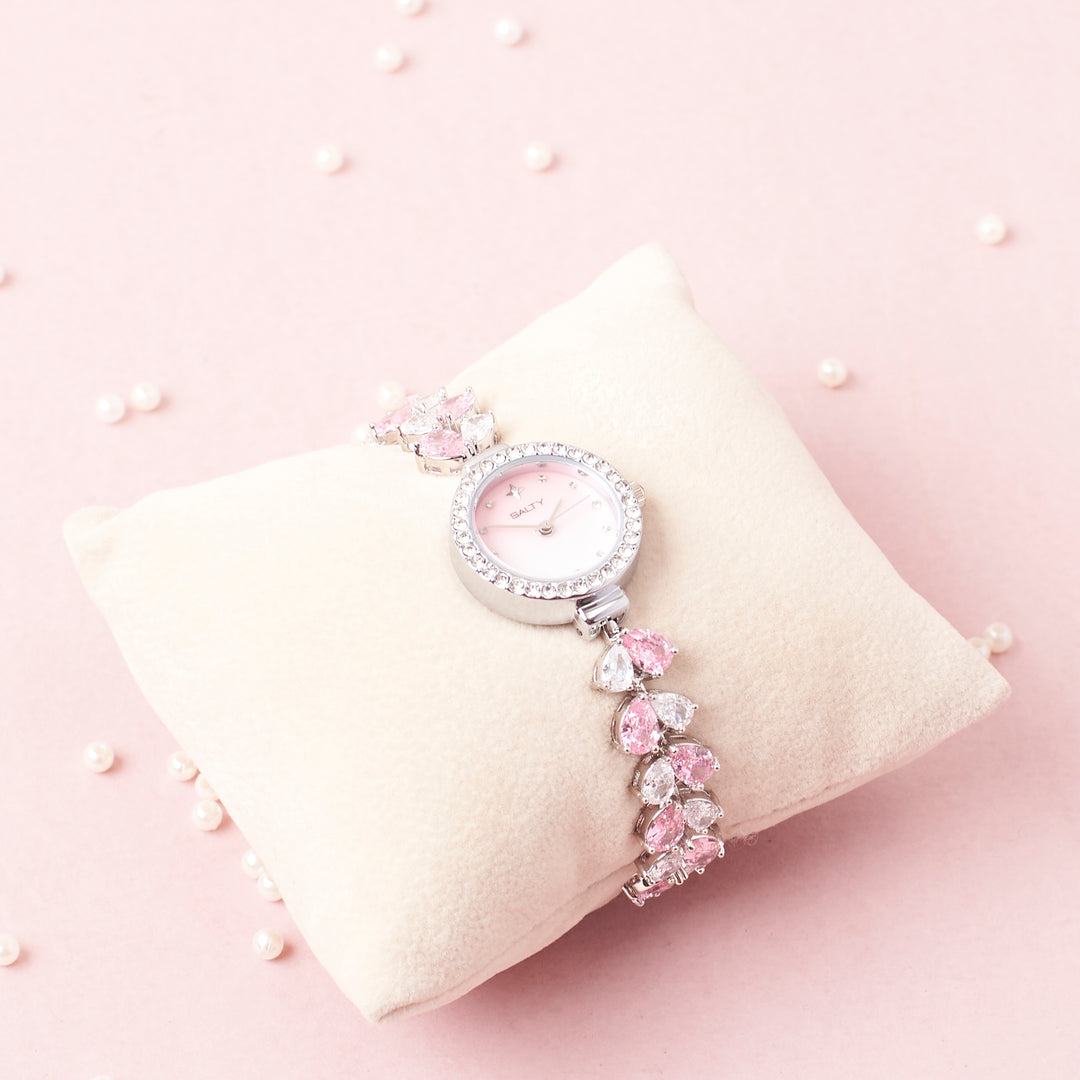 Stack in Style Crystal Watch and Set of 5 Bracelet Combo