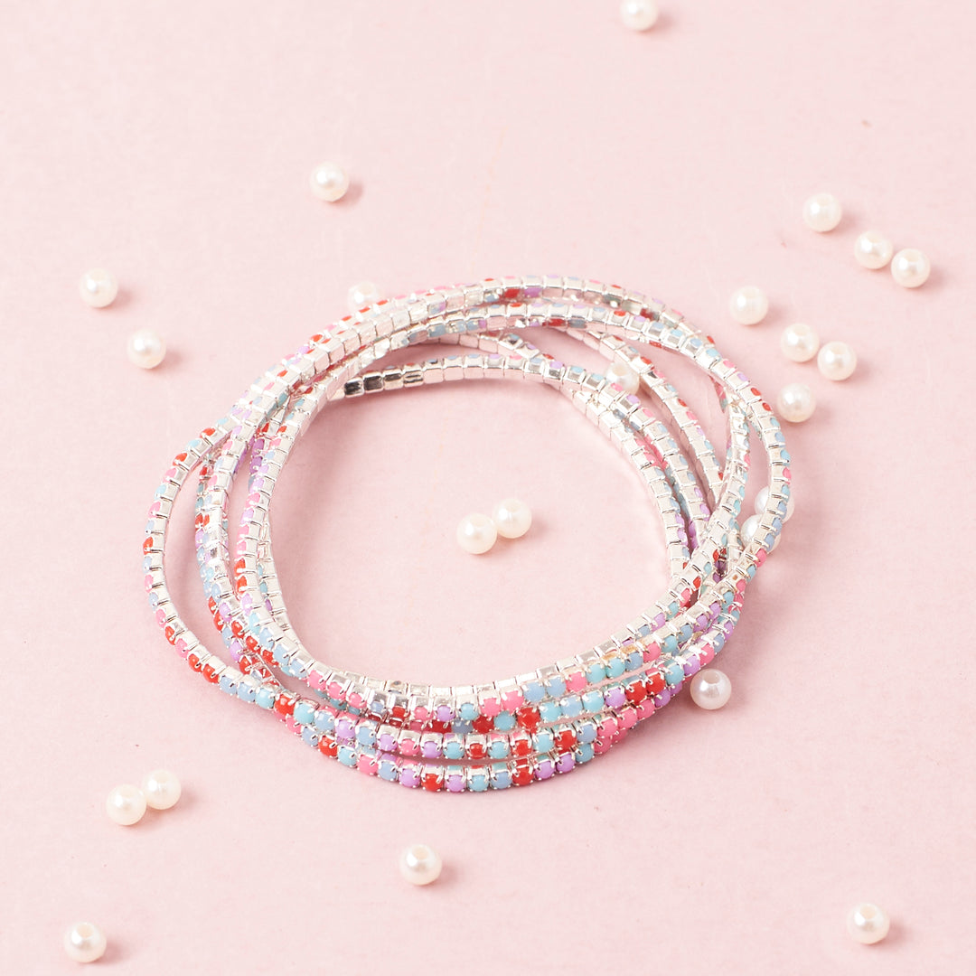 Stack in Style Crystal Watch and Set of 5 Bracelet Combo