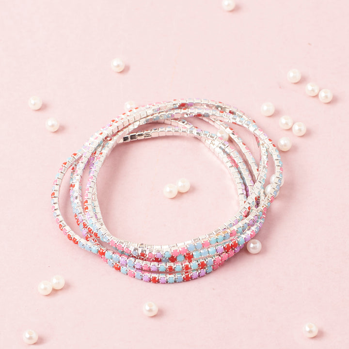 Stack in Style Crystal Watch and Set of 5 Bracelet Combo