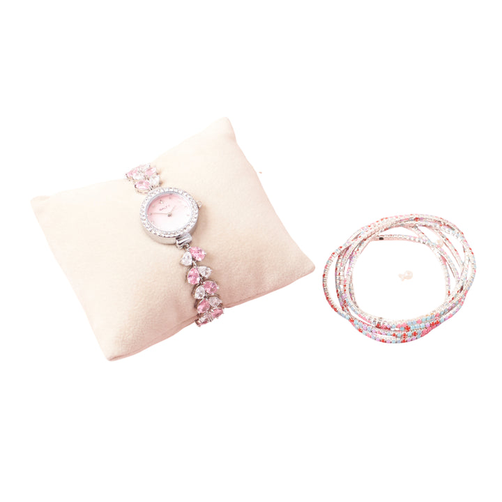 Stack in Style Crystal Watch and Set of 5 Bracelet Combo