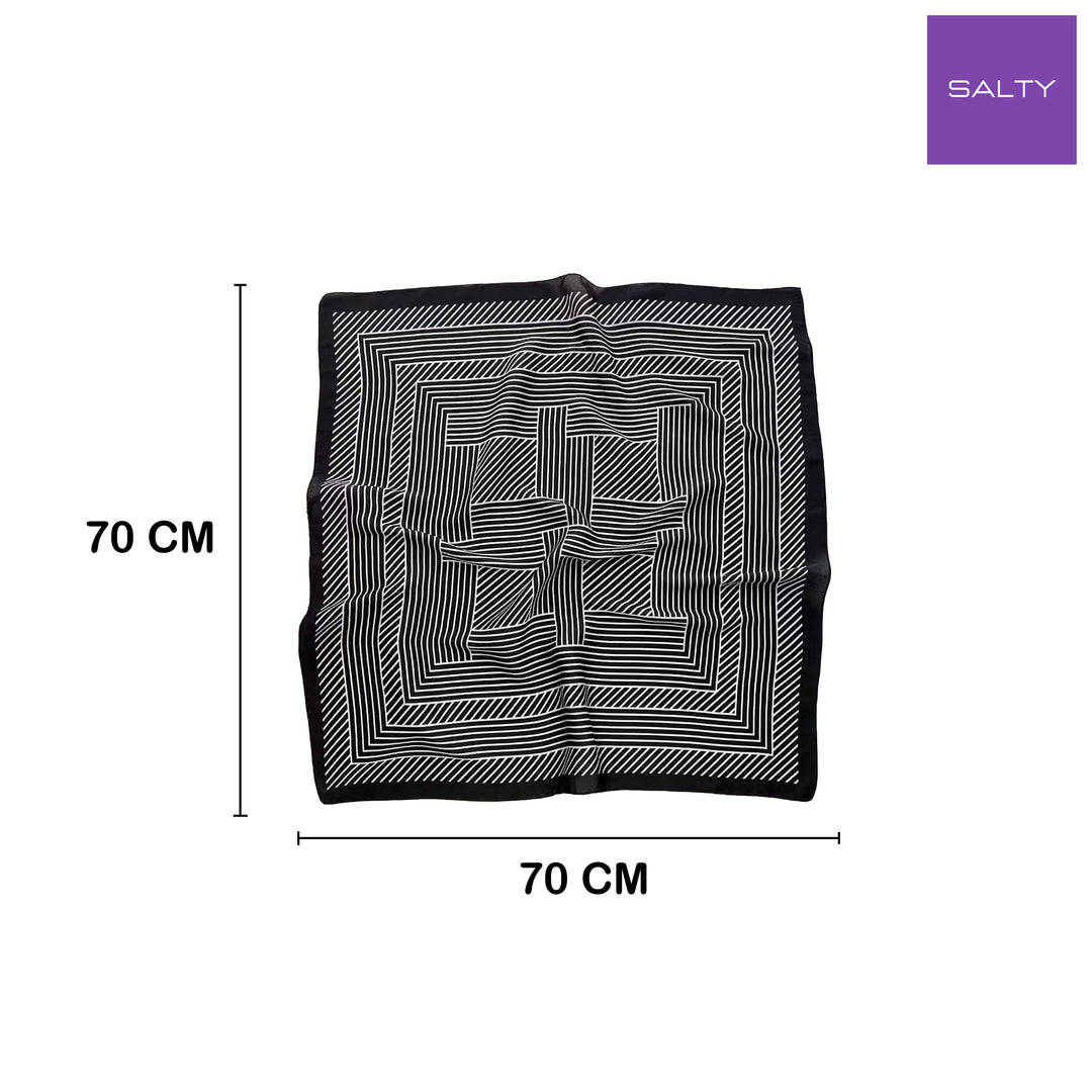 Black Striped Hair Scarf