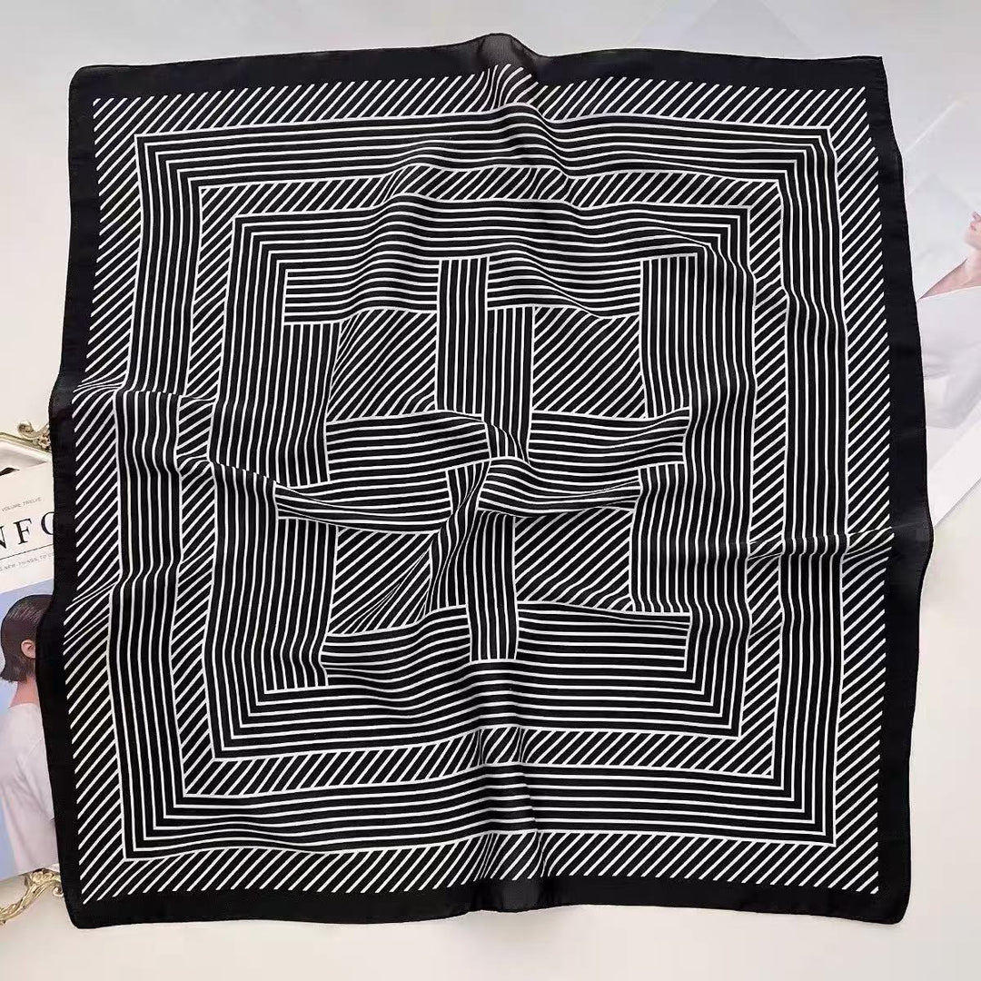 Black Striped Hair Scarf