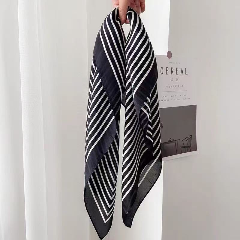 Black Striped Hair Scarf