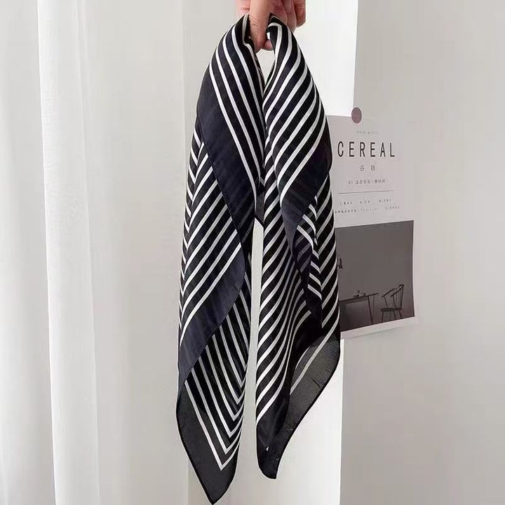 Black Striped Hair Scarf